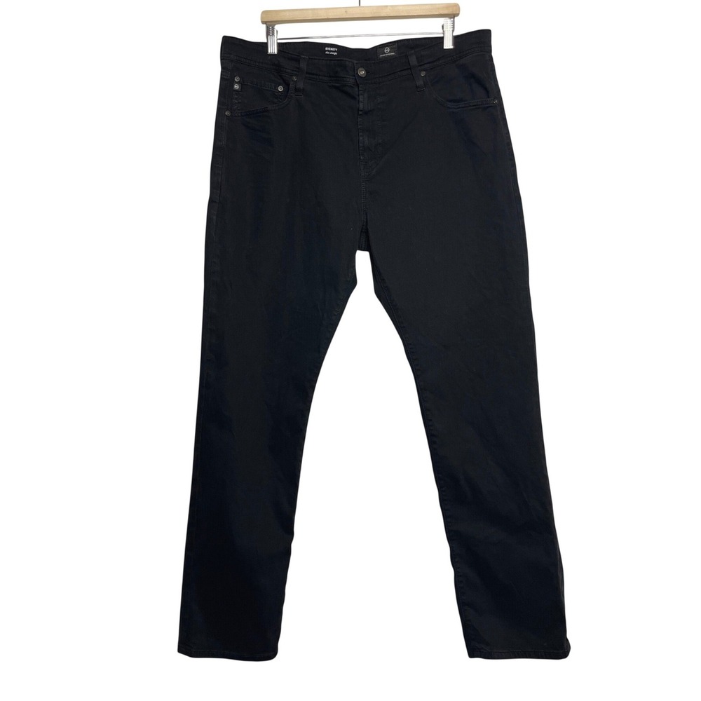 AG Adriano Goldschmied Everett Slim Straight Minimalist Black Pants‎ 38x32  Mens